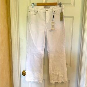 Liverpool White Flare Jeans with Lace Detail - size 10/30